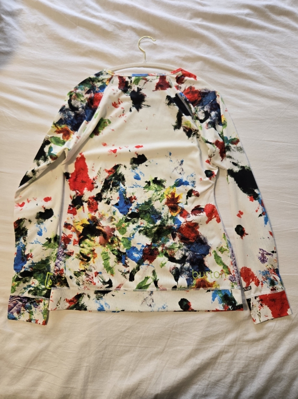 Burton Dryride Base Layer, Women’s L Paint-Splash Long Sleeve Top, Multicolor - Picture 8 of 14